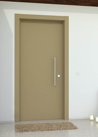 Puerta de entrada lisa color gris beige