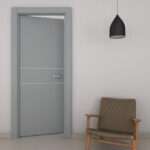 Puerta interior de aluminio con incrustación de aluminio modelo N 300 2IH1