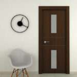 Puerta interior de aluminio con incrustación de aluminio modelo N 300 2IH1/V