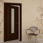 Puerta interior de aluminio con incrustación de aluminio modelo N 300 2IV/V