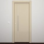 Puerta de entrada con 2 rayas verticales color marfil