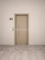 Puerta exterior con 2 lineas verticales fresadas