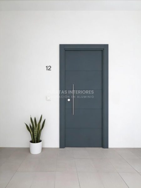 Renders portes d'entrada 2 - 400 4H Puerta exterior con 4 lineas horizontales fresadas - Imagen 1