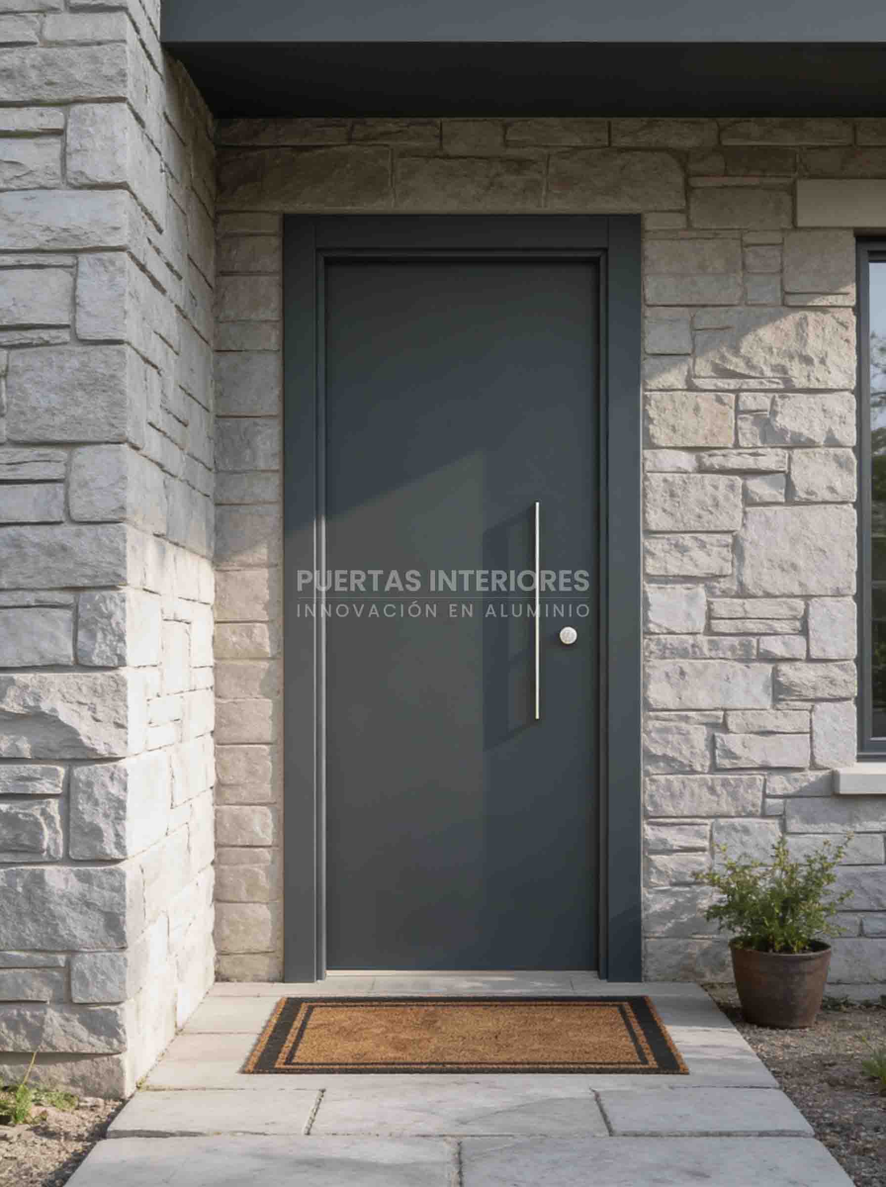 Puerta exterior lisa de aluminio