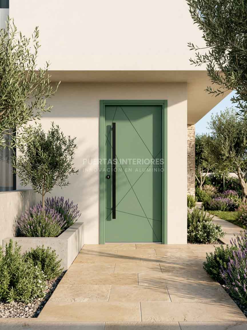 Puerta exterior de aluminio sin vidrio