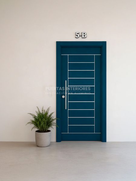 Renders portes d'entrada 2 - 500 D2 Puerta exterior con duelas - Imagen 1