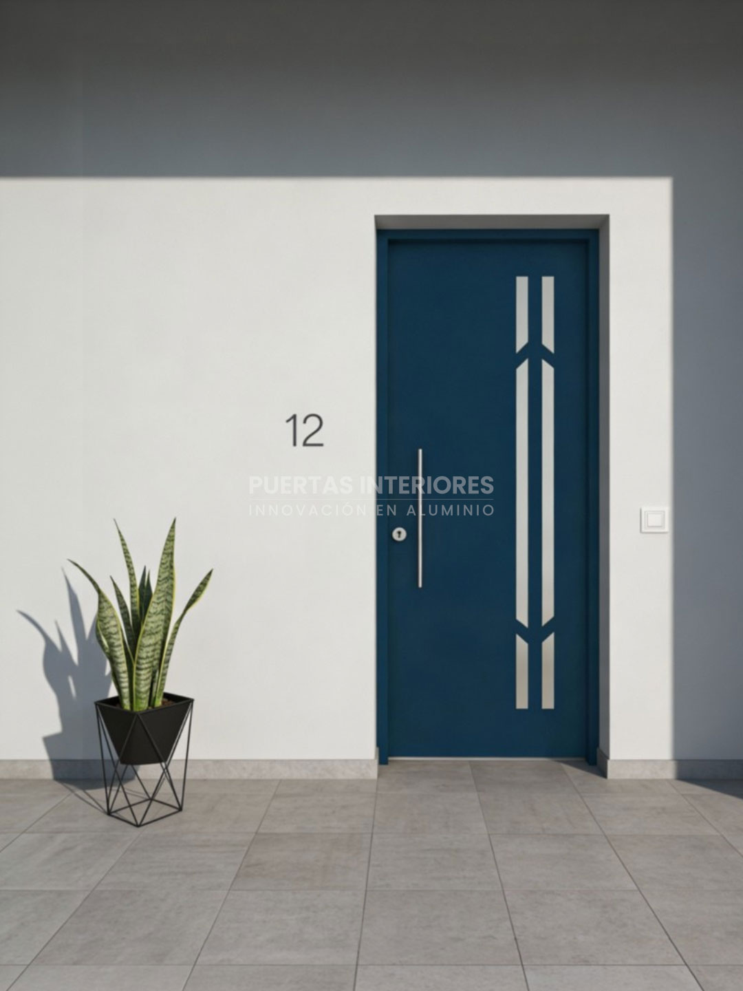 Renders portes d'entrada 2 - 600 2VEL Puerta exterior con vidrios decorativos - Imagen 1