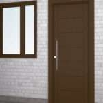 Puerta exterior con 6 lineas horizontales y 2 lineas verticales fresadas