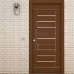 Puerta exterior con duelas