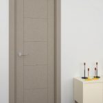 Puerta interior abatible o corredera de ALUMINIO con 2 líneas verticales y 4 líneas horizontales