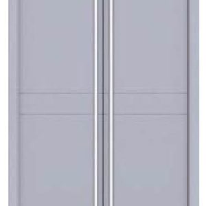 Puertas abatibles para armario empotrado de aluminio modelo con 2 rayas juntas