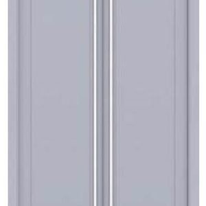 Puertas abatibles para armario empotrado de aluminio modelo con 2 rayas verticales por hoja