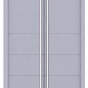 Puertas abatibles para armario empotrado de aluminio modelo con 4 rayas horizontales