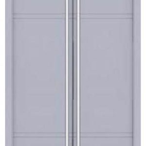 Puertas abatibles para armario empotrado de aluminio modelo con 4 rayas agrupadas en 2