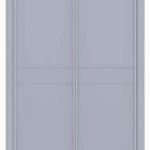 Puertas correderas para armario empotrado de aluminio modelo con 2 rayas horizontales