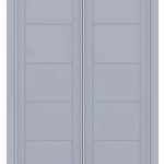 Puertas correderas para armario empotrado de aluminio modelo con 4 rayas horizontales y 2 rayas verticales en cada hoja