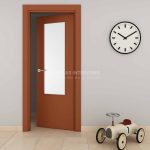 Puerta interior abatible o corredera de ALUMINIO con 1 vidrio vertical ancho