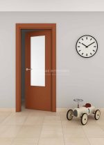 Puerta interior abatible o corredera de ALUMINIO con 1 vidrio vertical ancho