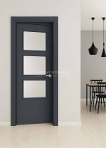 Puerta de interior abatible o corredera de ALUMINIO con 3 vidrios