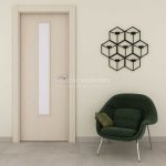 Puerta interior abatible o corredera de ALUMINIO con un vidrio vertical