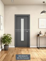 Puerta interior abatible de ALUMINIO con un vidrio vertical