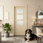 Puerta interior abatible de ALUMINIO con 3 vidrios