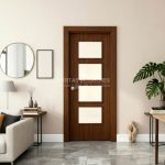 Puerta interior abatible de ALUMINIO con 4 vidrios