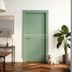 Puerta interior abatible de ALUMINIO con 2 líneas verticales y 4 líneas horizontales