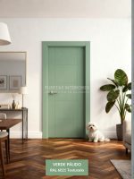 Puerta interior abatible de ALUMINIO con 2 líneas verticales y 4 líneas horizontales