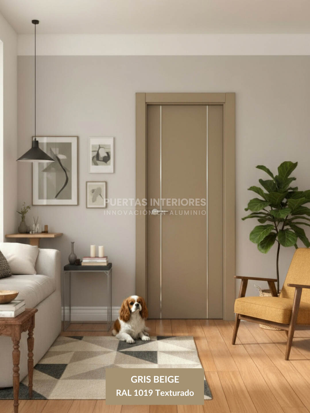 Puerta color gris beige