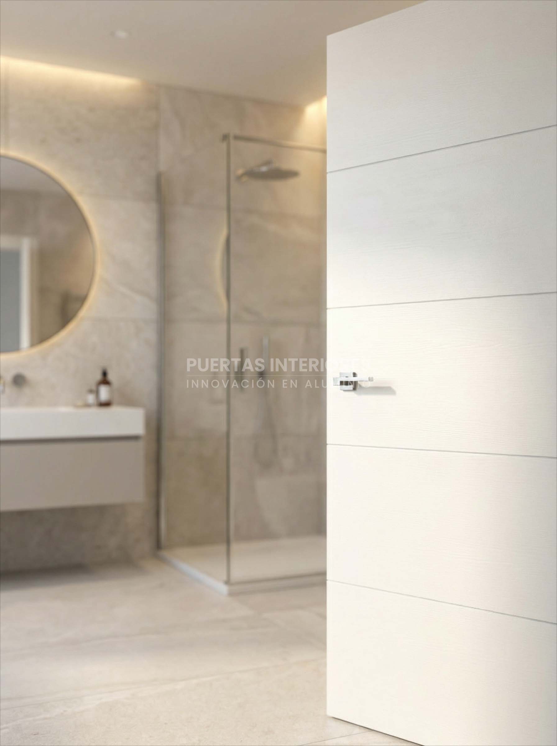 Puerta de interior de aluminio en una vivienda moderna
